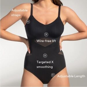 Honeylove Cami LiftWear Bodysuit NWT Black 2X Shapewear Tummy Control Lingerie